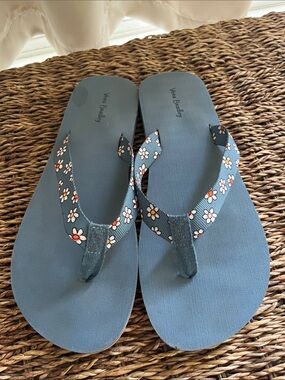 Vera Bradley Blue Floral-Print Women's Flip Flops